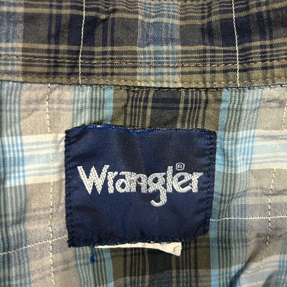 Wrangler Boys Western Plaid Pearl Snap Front‎ Long Sleeve Shirt Large - Picture 7 of 7